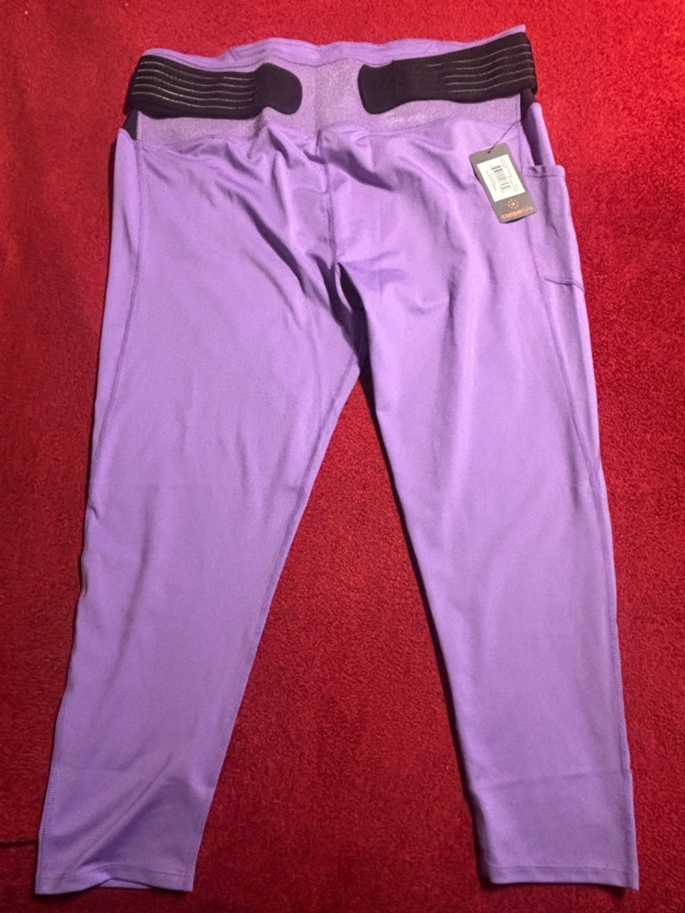 Copper Life Lilac Active Leggings with Back Support Z Compress . Size 4X NWT